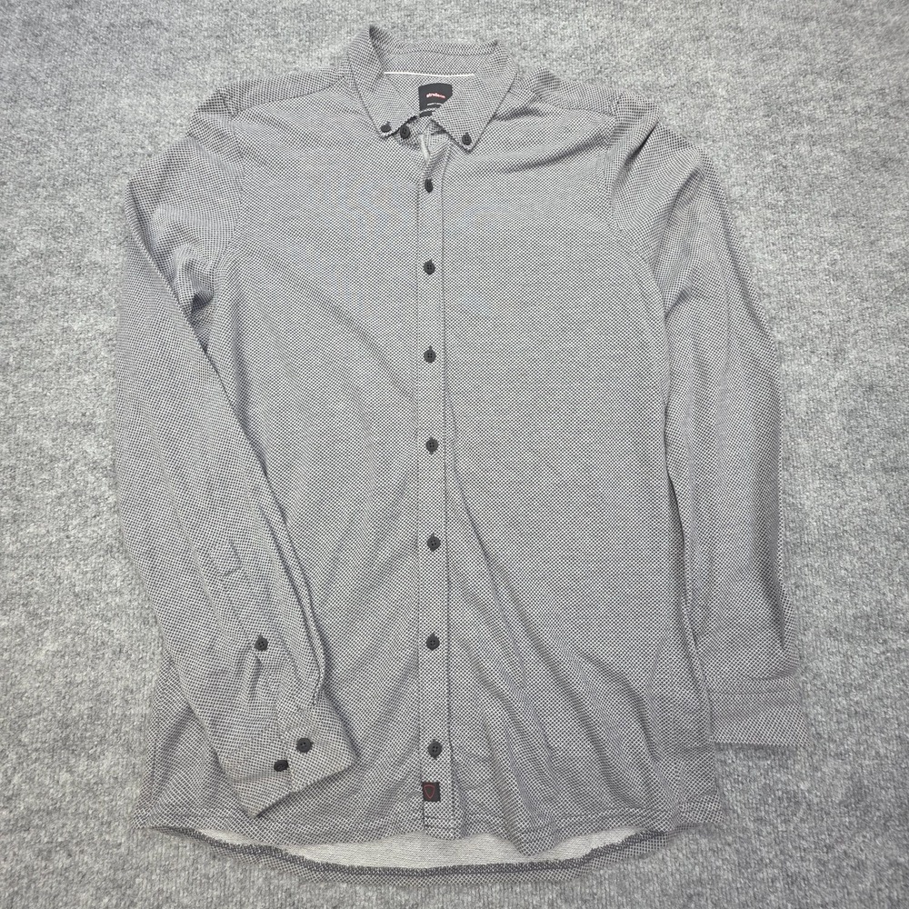Strellson Button Up Shirt Men's 40 15-34 SLIM FIT Textured Long Sleeve Cotton